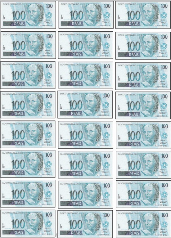 Cédulas de Dinheiro de Brinquedo de 100 Reais para Imprimir