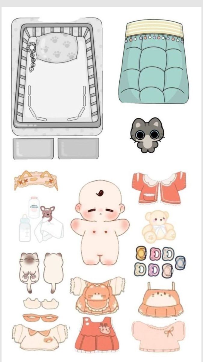 Coleção Colorida de Bonecas de Papel para Imprimir e Vestir