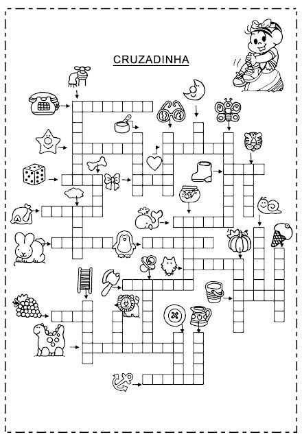 Cruzadinha Ilustrada para Crianças com Desenhos e Palavras