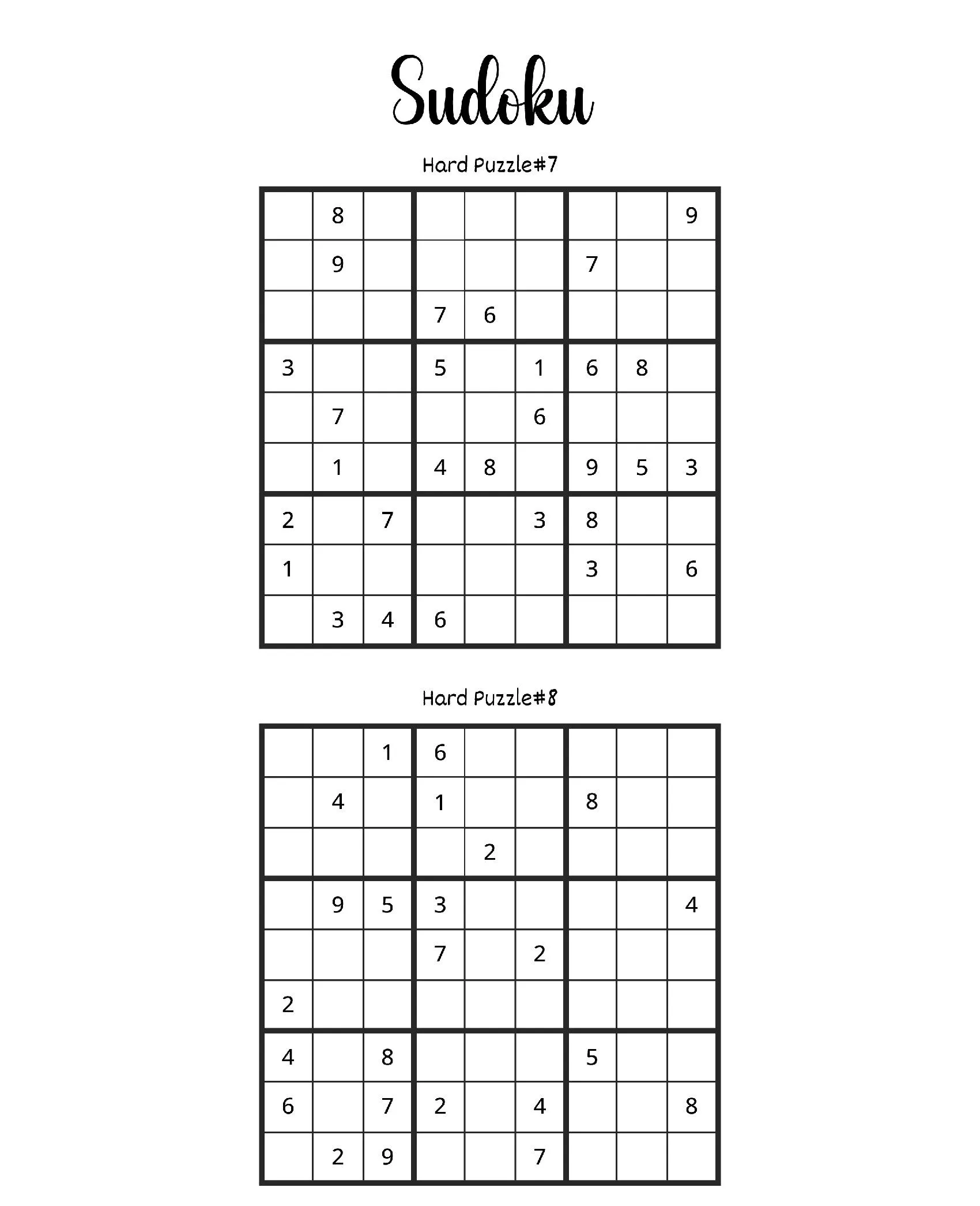 Desafio de Sudoku para imprimir - Quebra-cabeças Difíceis