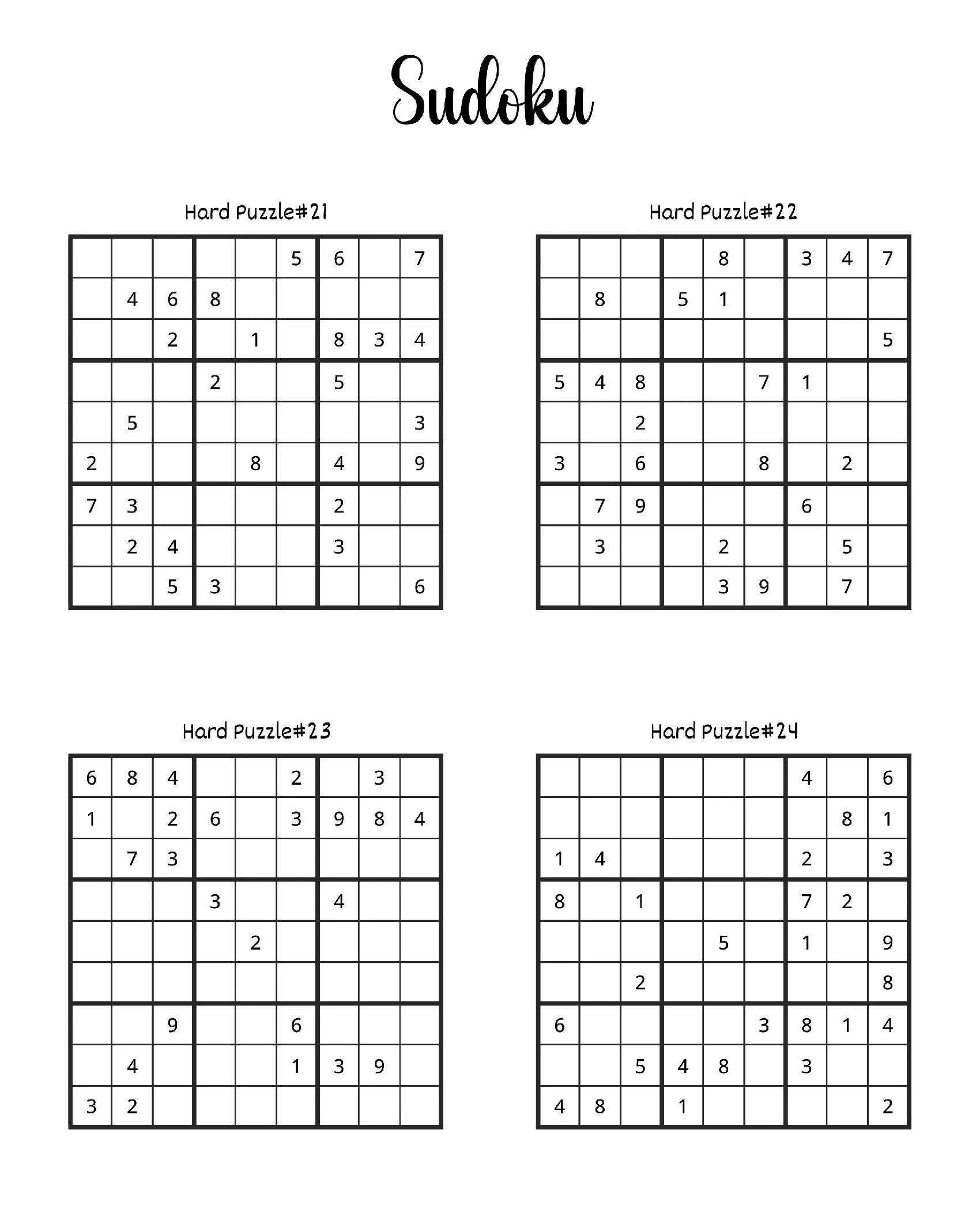 Desafios de Sudoku para Imprimir: Puzzles Difíceis