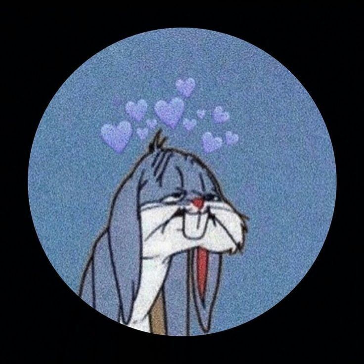 Desenho animado desanimado com corações azuis