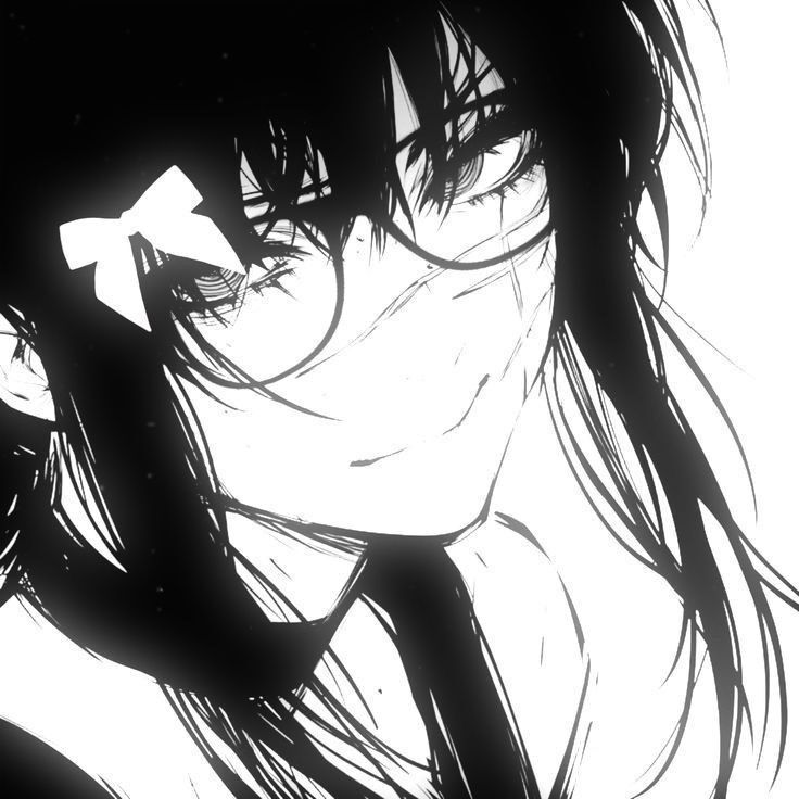 Desenho de Anime para Perfil Monocromático