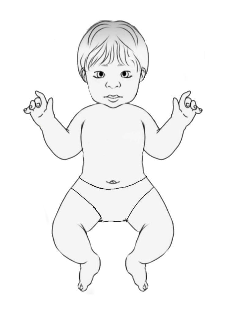 Desenho de Bebê de Papel para Imprimir e Colorir