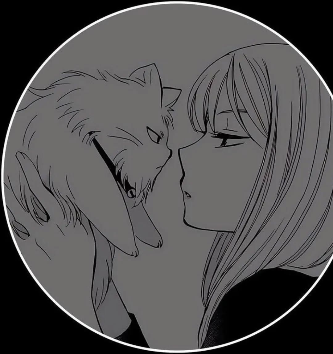 Desenho de Mulher com Gato para Foto de Perfil