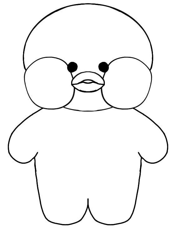 Desenho de Patinho de Papel para Imprimir e Colorir