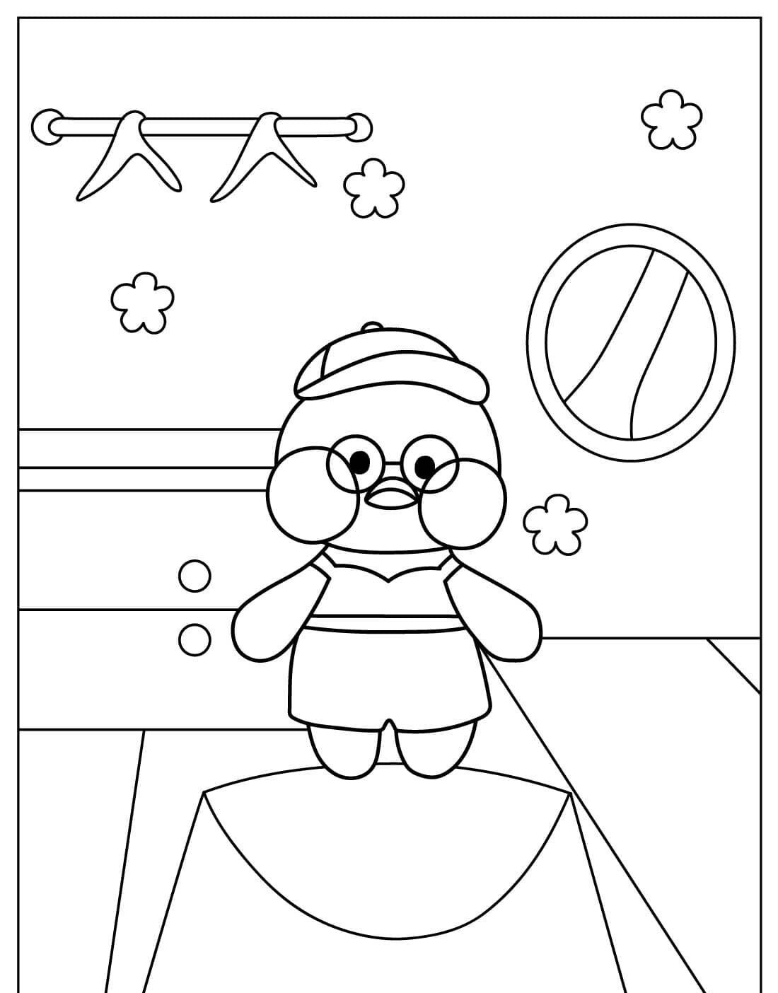 Desenho de Pato Colorido para Imprimir e Colorir