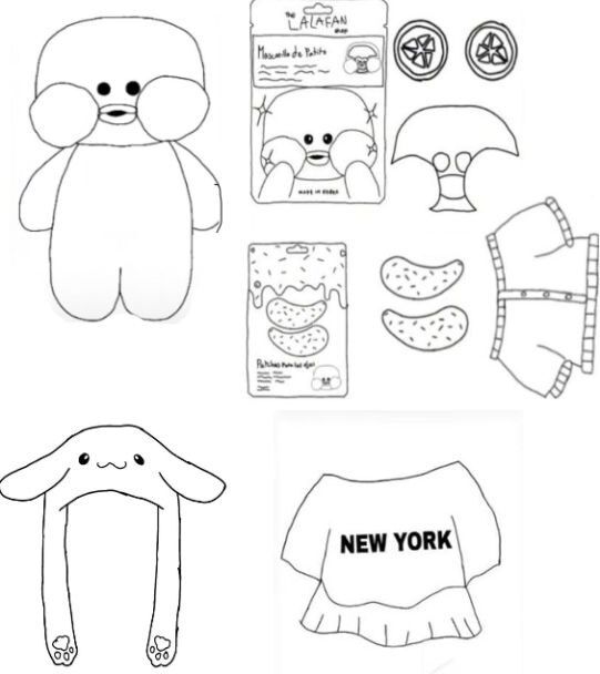 Desenho de Pato de Papel para Imprimir e Colorir