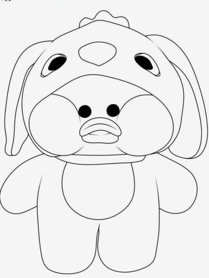 Desenho de Pato Estilizado para Colorir e Imprimir