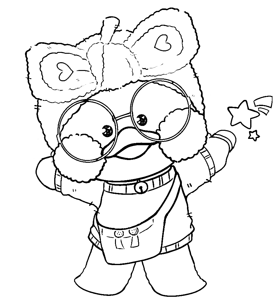 Desenho de Pato Fofo para Colorir e Imprimir