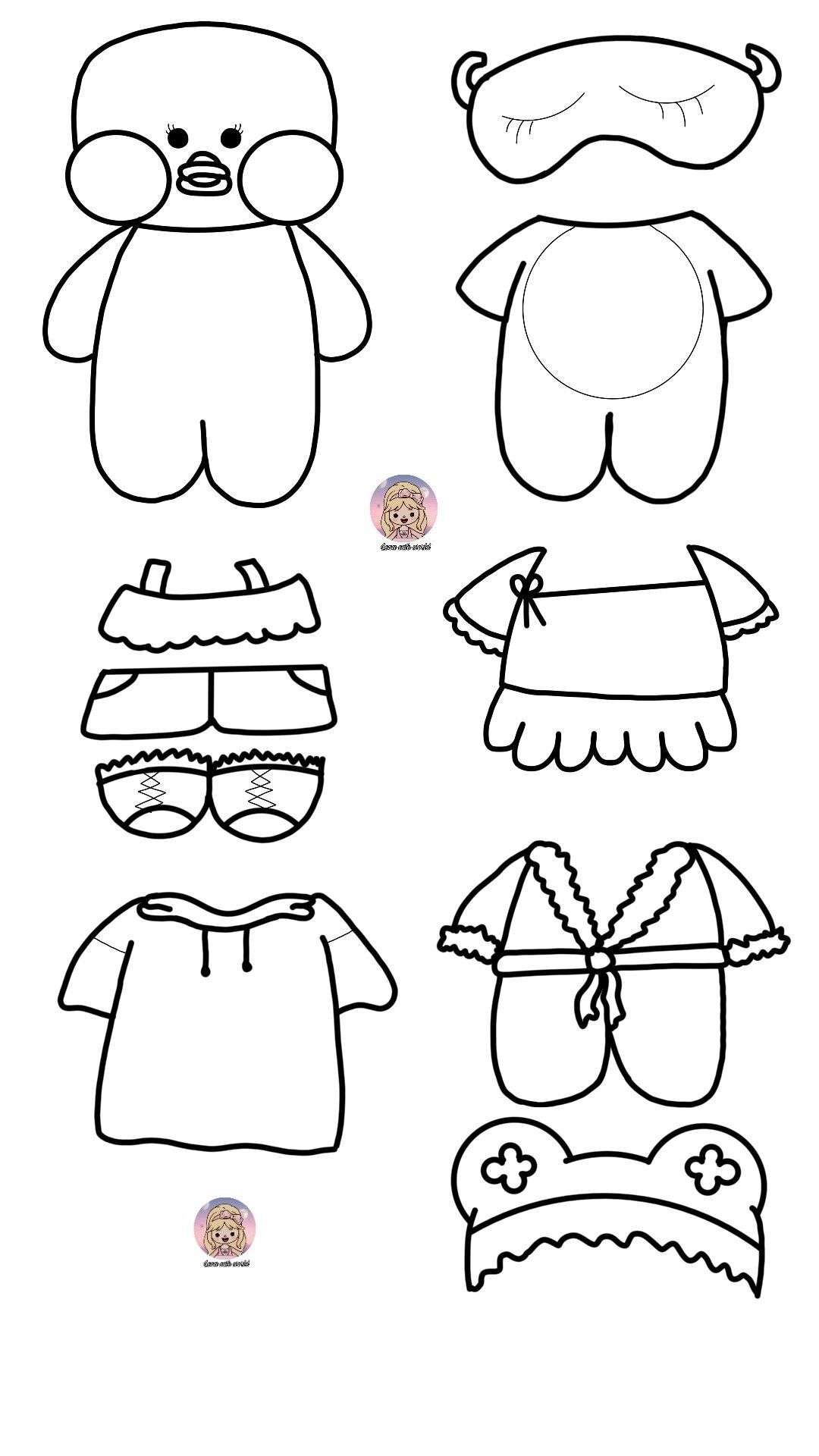 Desenhos de Pato de Papel para Colorir e Recortar