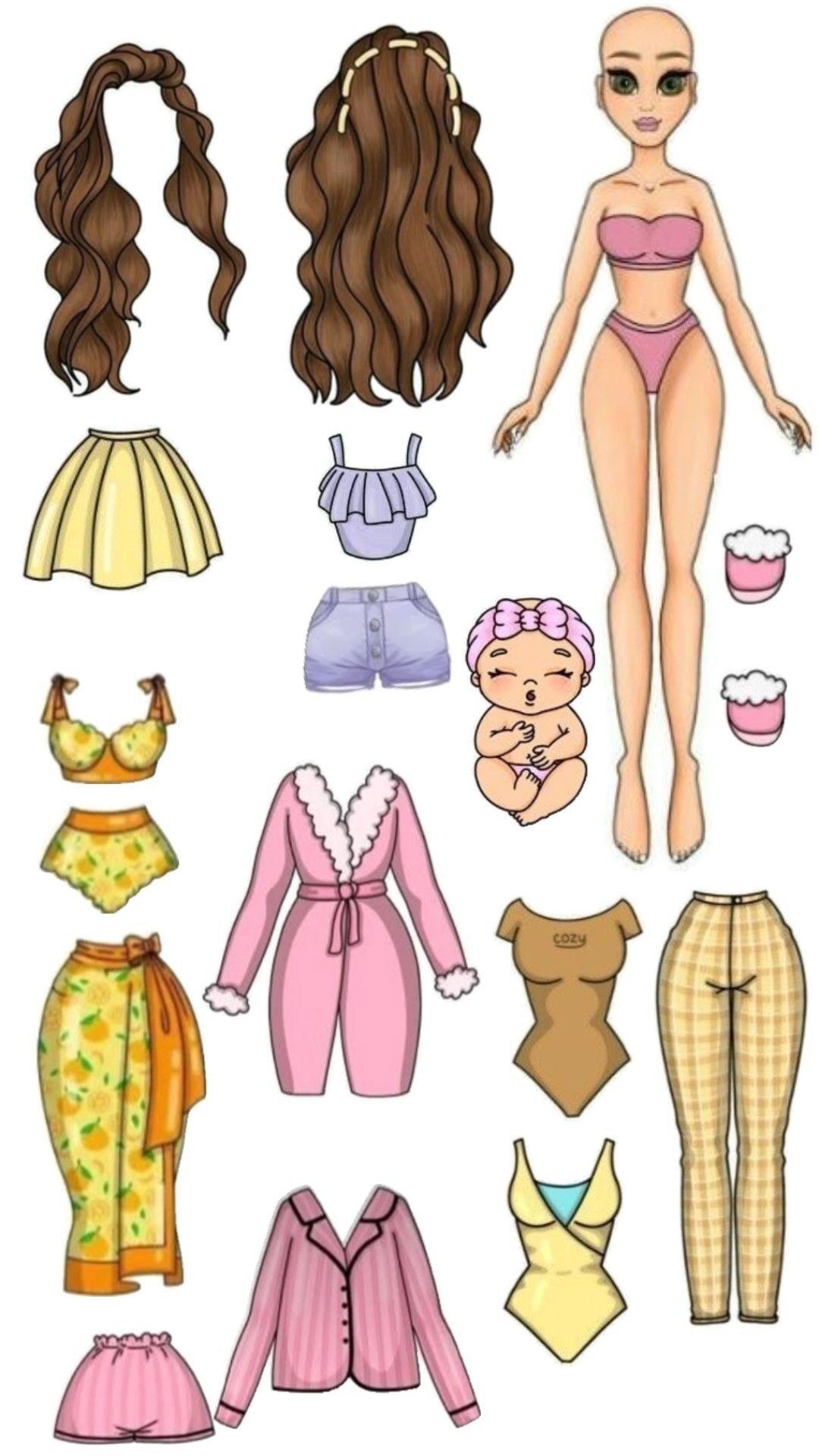 Diversão com Bonecas de Papel: Roupas e Acessórios Coloridos