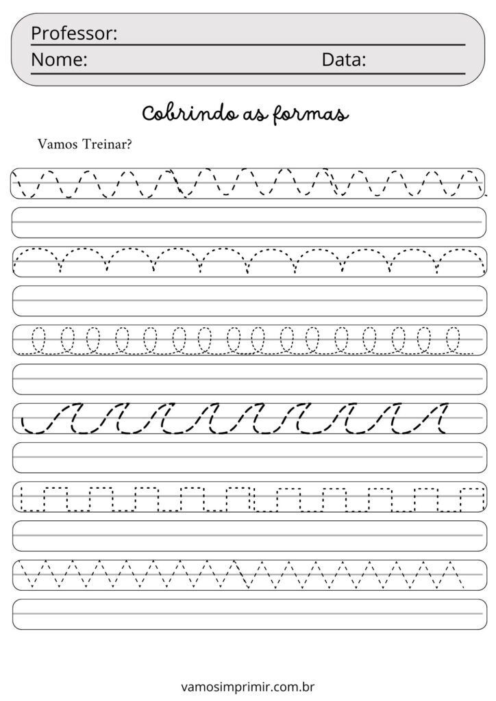 Exercícios de caligrafia para imprimir e praticar