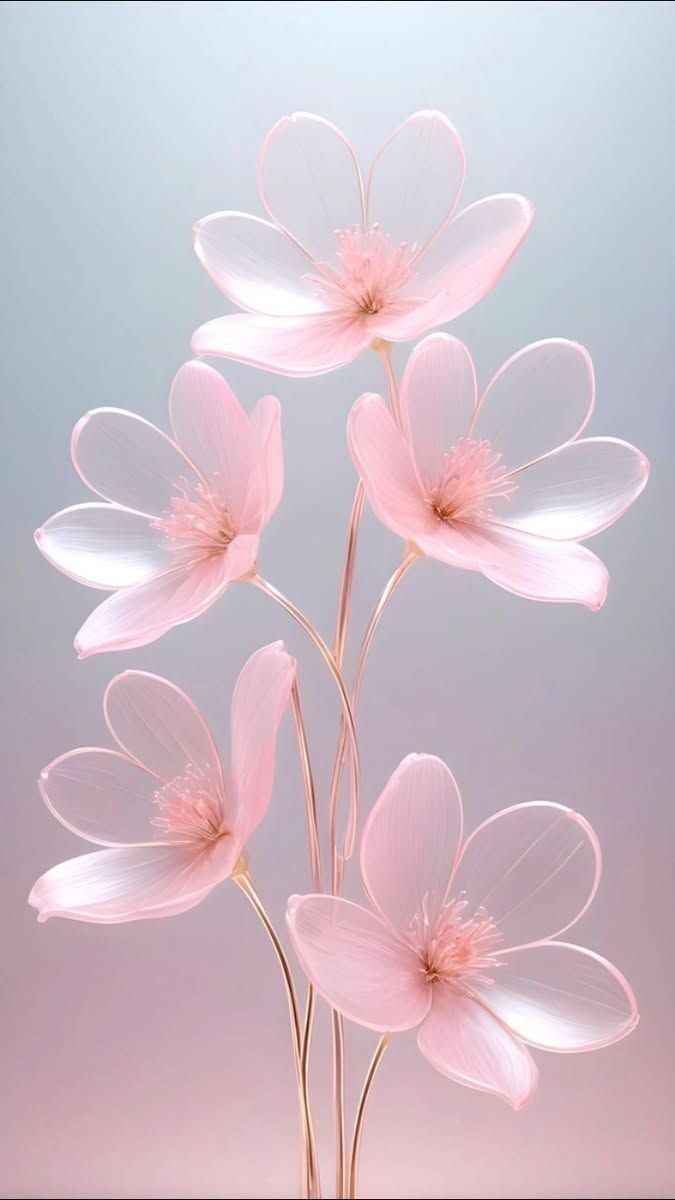 Flores Delicadas em Papel de Parede Feminino