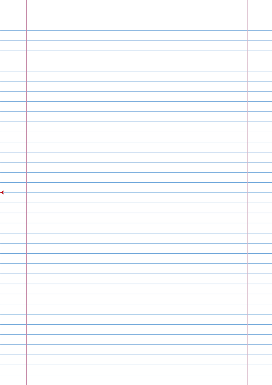 Folha com Linhas Azuis para Imprimir e Escrever