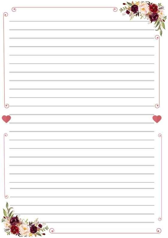 Folha com Linhas Decorada para Imprimir e Anotar