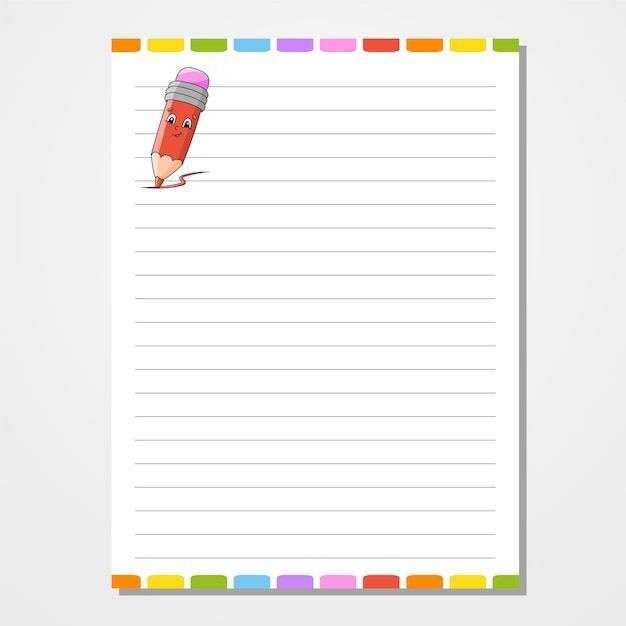 Folha com Linhas para imprimir para crianças e estudantes