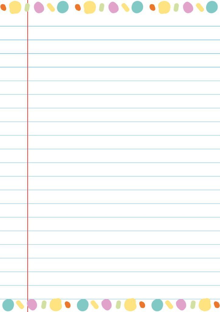 Folha Pautada para Imprimir A4 com Design Colorido