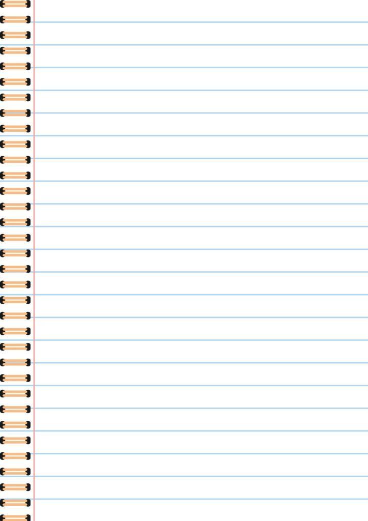 Folha Pautada para Imprimir A4 com Margem Vermelha