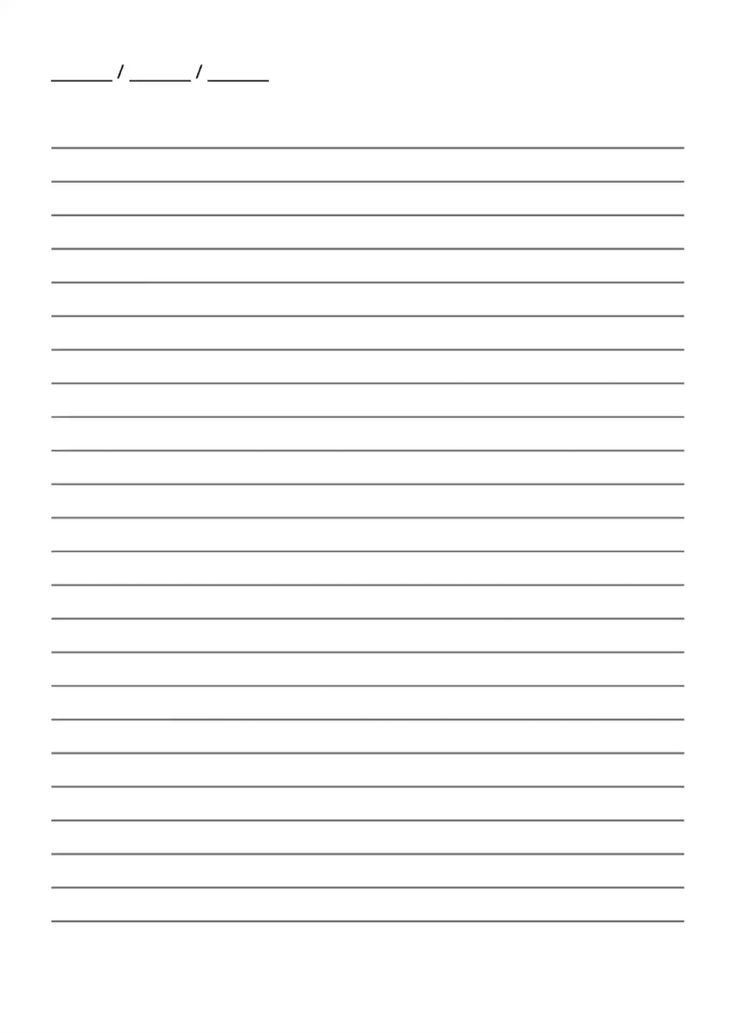 Folhas de Caderno para Impressão com Espaço para Data