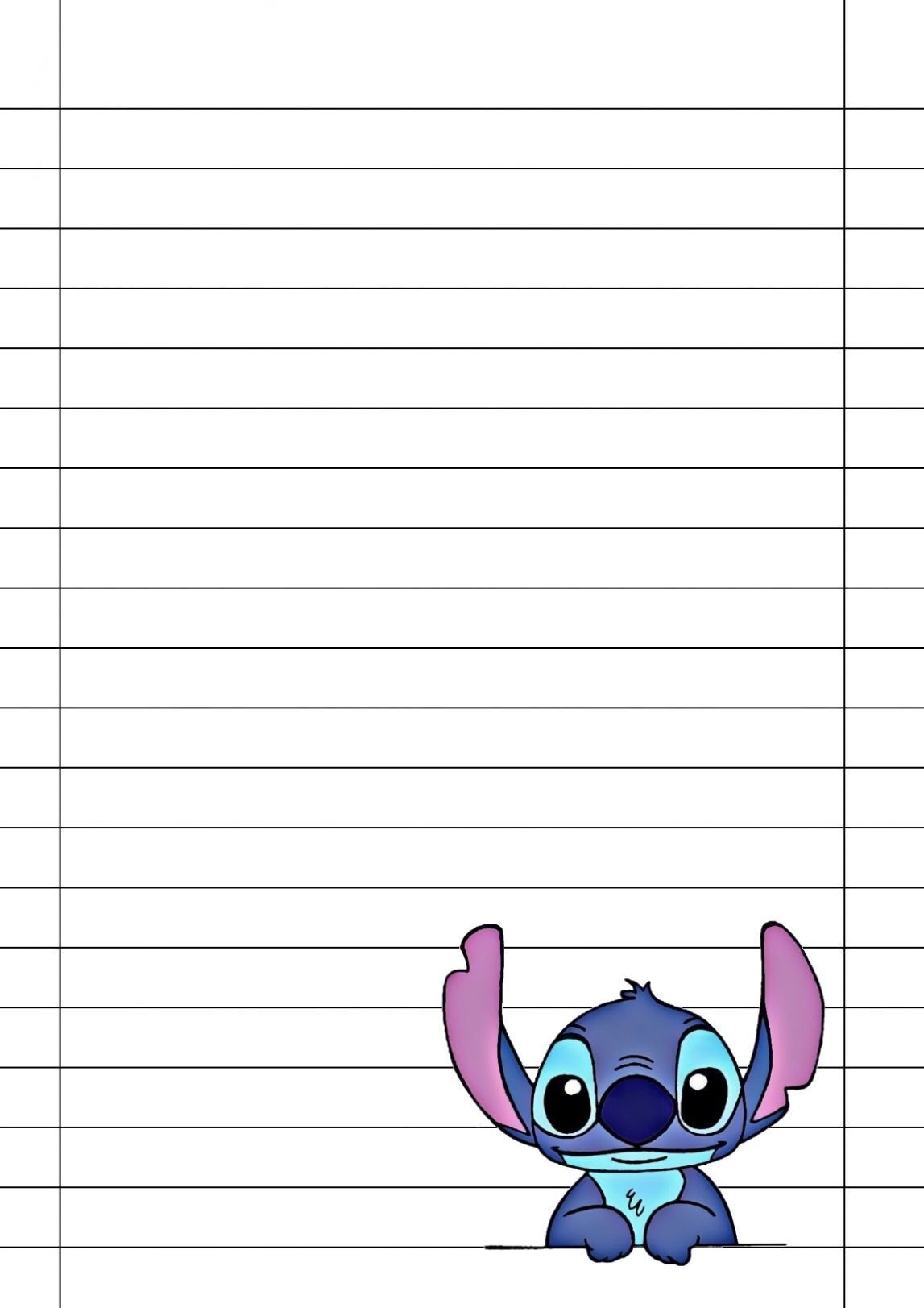 Folhas de Caderno para Impressão com Personagem Animado Azul