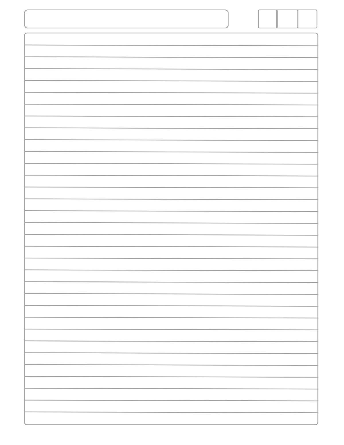 Folhas de Caderno para Impressão: Linhas e Espaço para Título