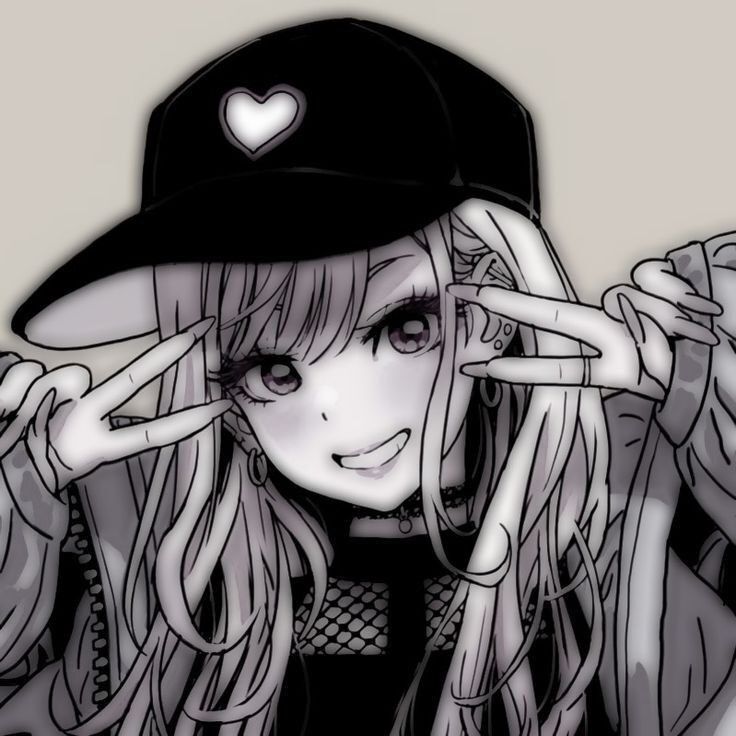 Foto de Anime com Boné de Coração para Perfil