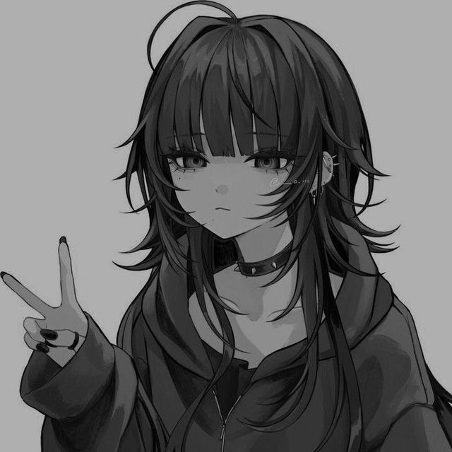 Foto de Anime para Perfil Estilizada em Preto e Branco