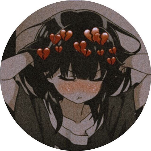 Foto de Perfil Feminino Estilo Anime Com Corações