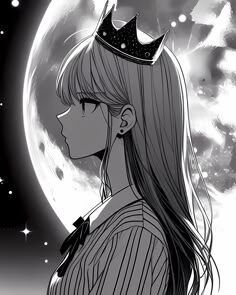 Foto de Perfil Masculino de Anime com Coroa e Lua