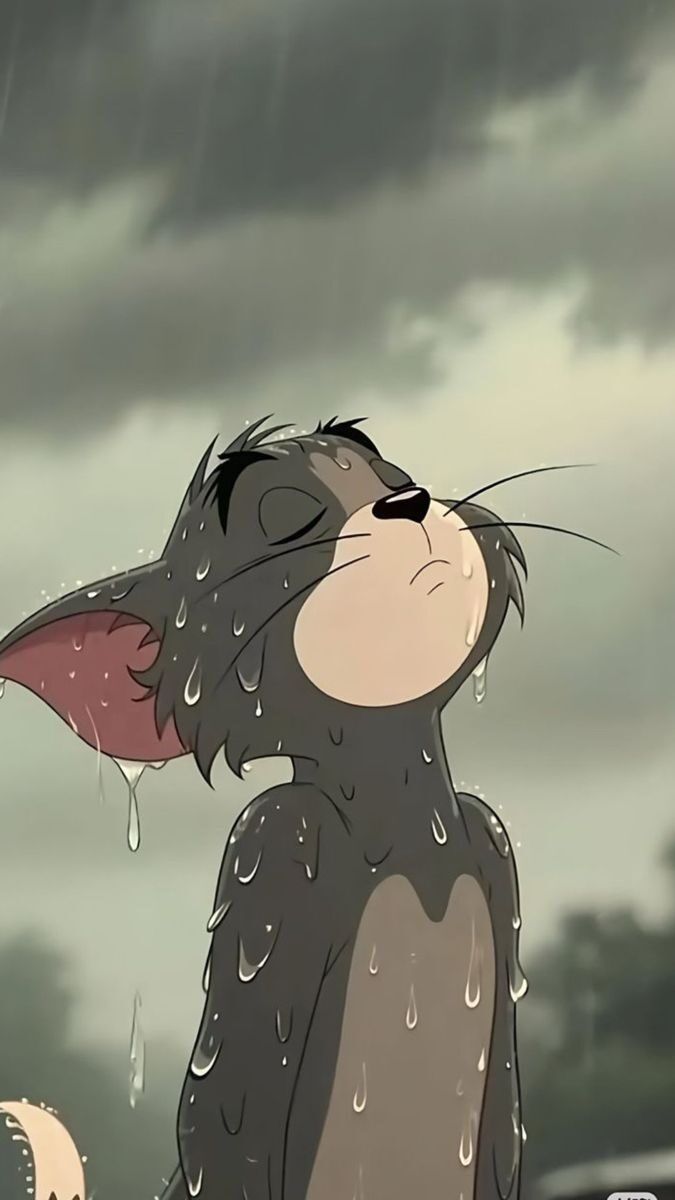 Gato Relaxado na Chuva para Perfil do Whatsapp