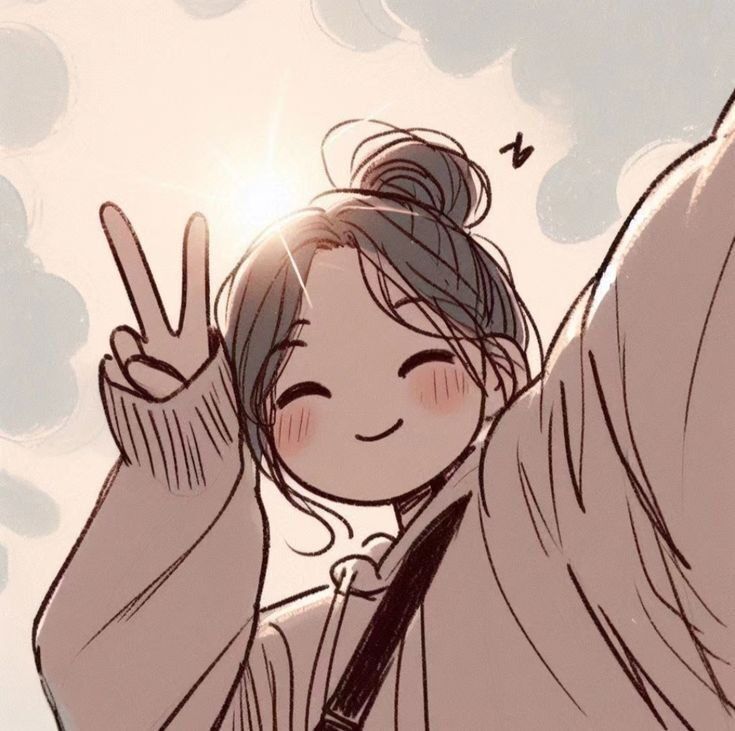 Ilustração de Anime Sorridente para Perfil