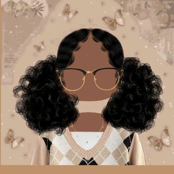 Ilustração de Foto de Perfil Feminino com Cabelo Cacheado