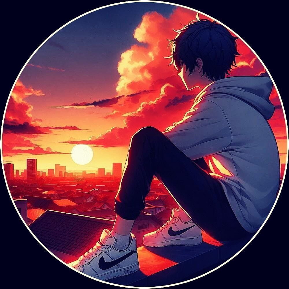 Ilustração de Pôr do Sol para Fotos de Perfil