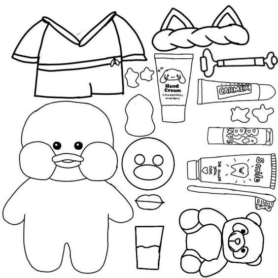 Ilustrações Divertidas para Colorir: Duck e Acessórios