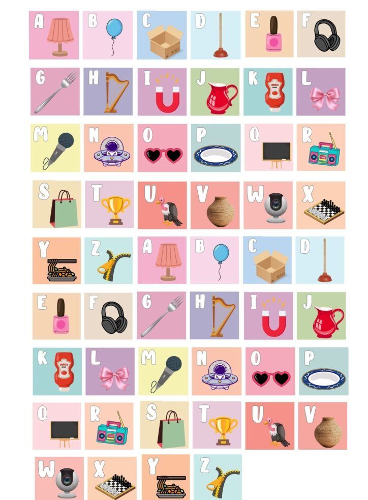 Jogo da Memoria para imprimir com Letras do Alfabeto