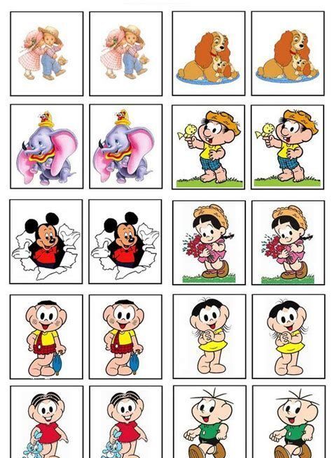Jogo da Memória para Imprimir com Personagens Infantis