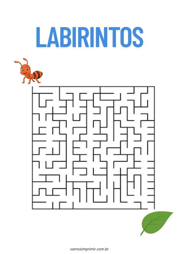 Labirinto para imprimir: divertido desafio para crianças e adultos