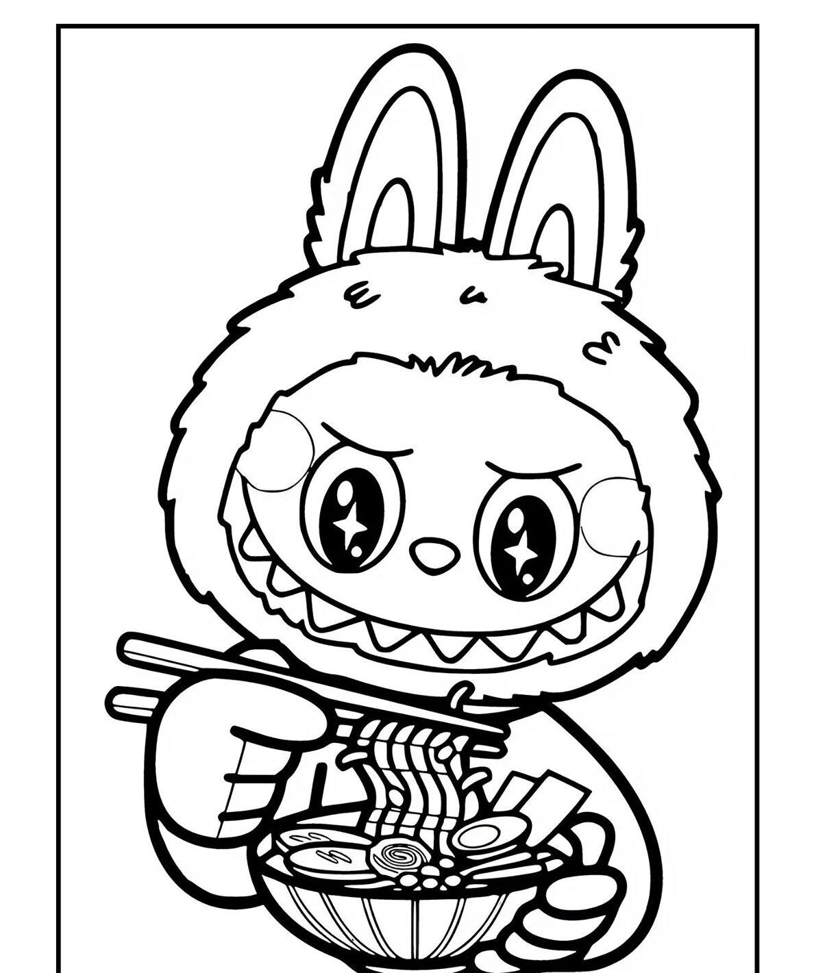 Labubu para Imprimir e Colorir com Aventura Culinária