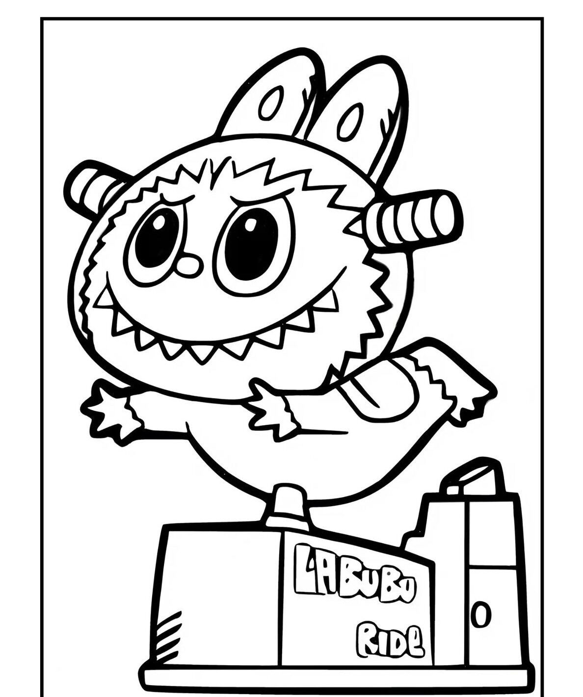 Labubu para Imprimir e Colorir em Aventura Divertida