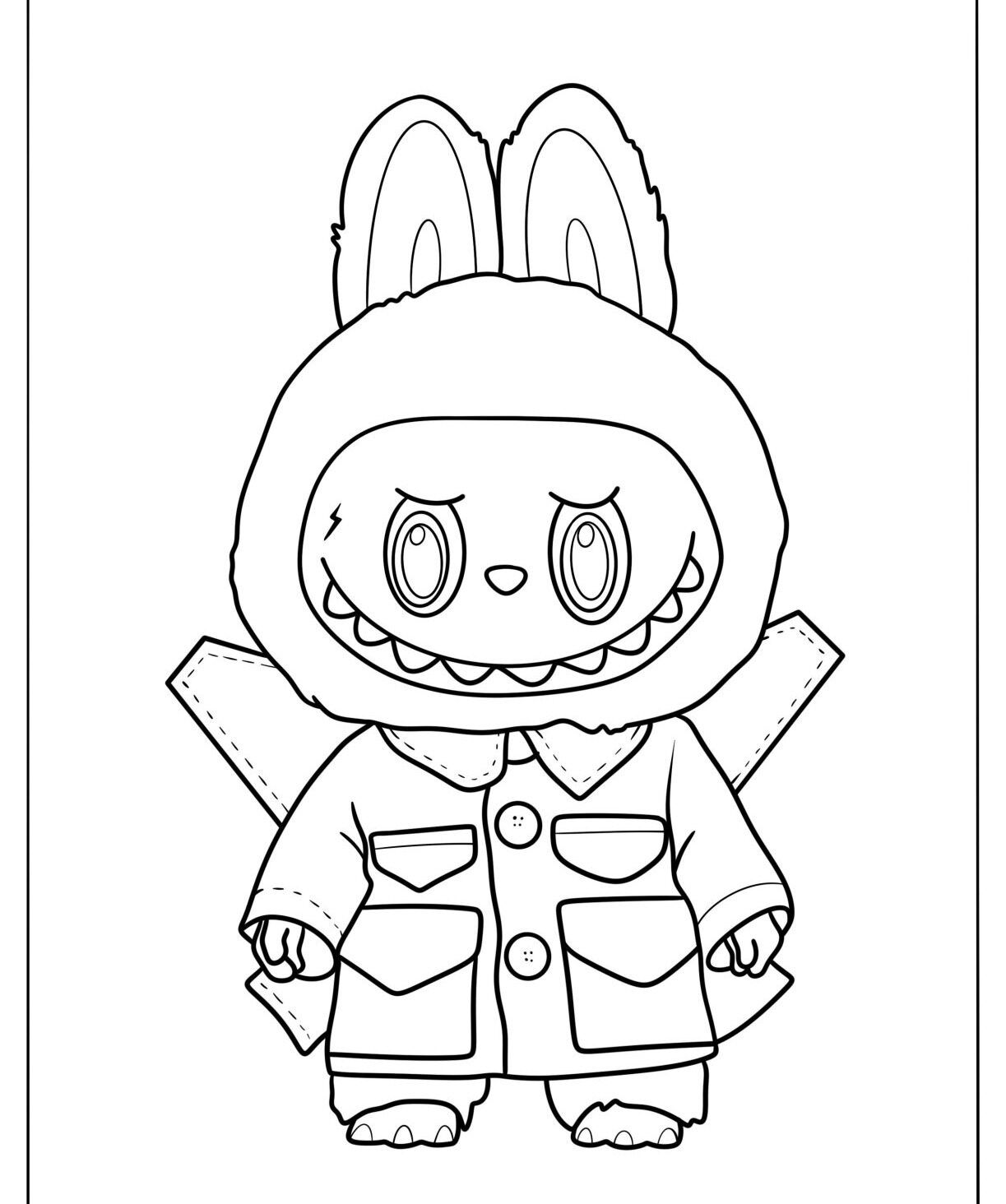 Labubu para Imprimir e Colorir: O Coelhinho Divertido