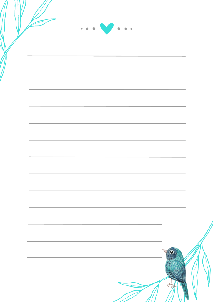 Modelo de Folha com Linhas para Imprimir Decorada