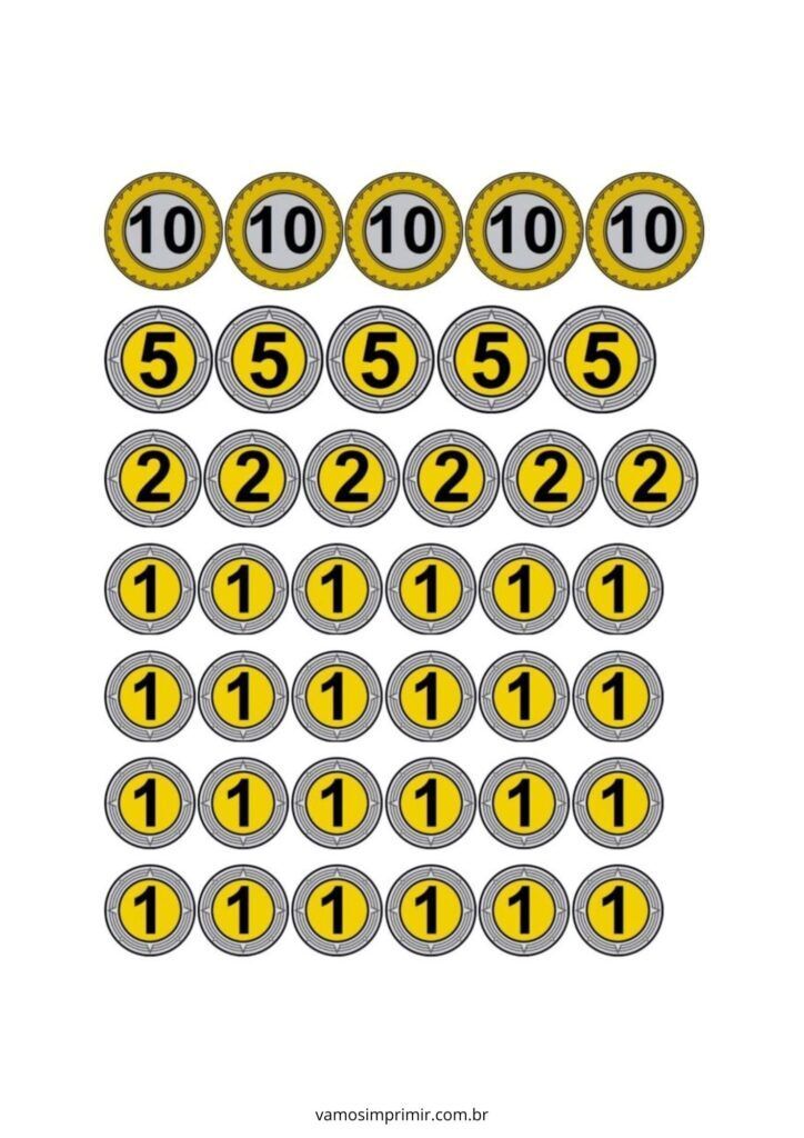 Moedas de Brinquedo para Imprimir: Diversão e Aprendizado