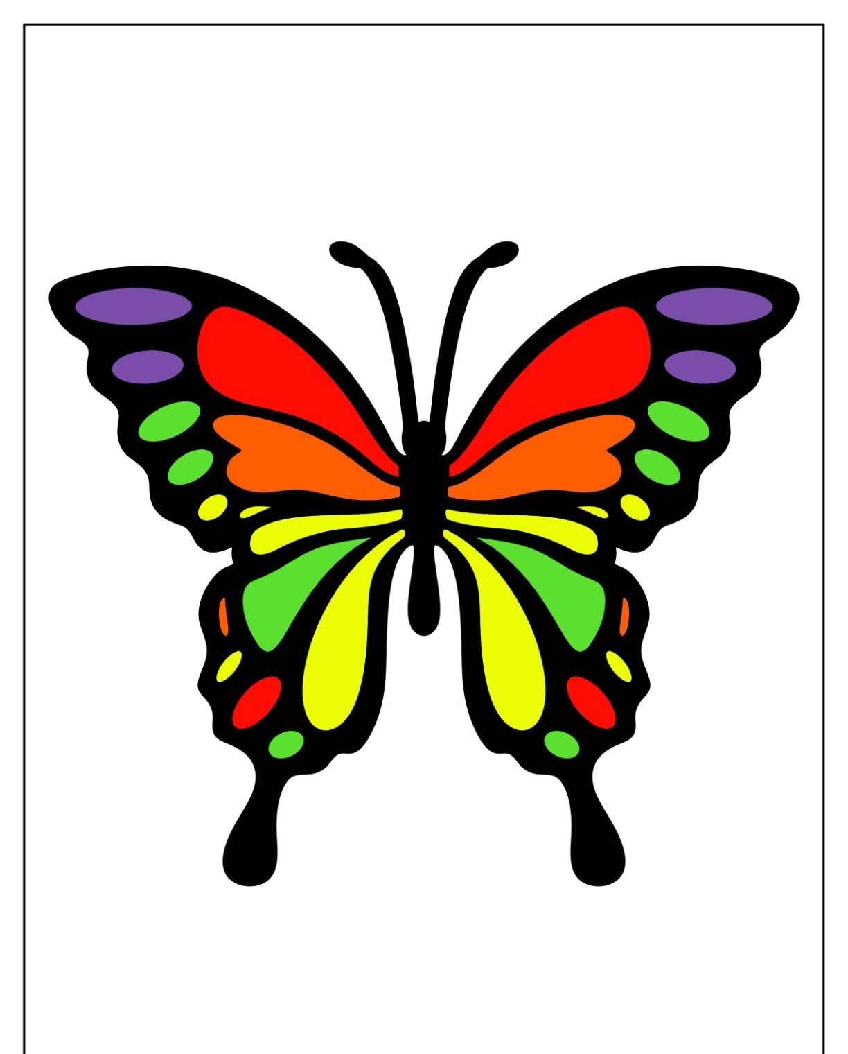 Molde de Borboleta Colorida para Imprimir e Atividades Criativas