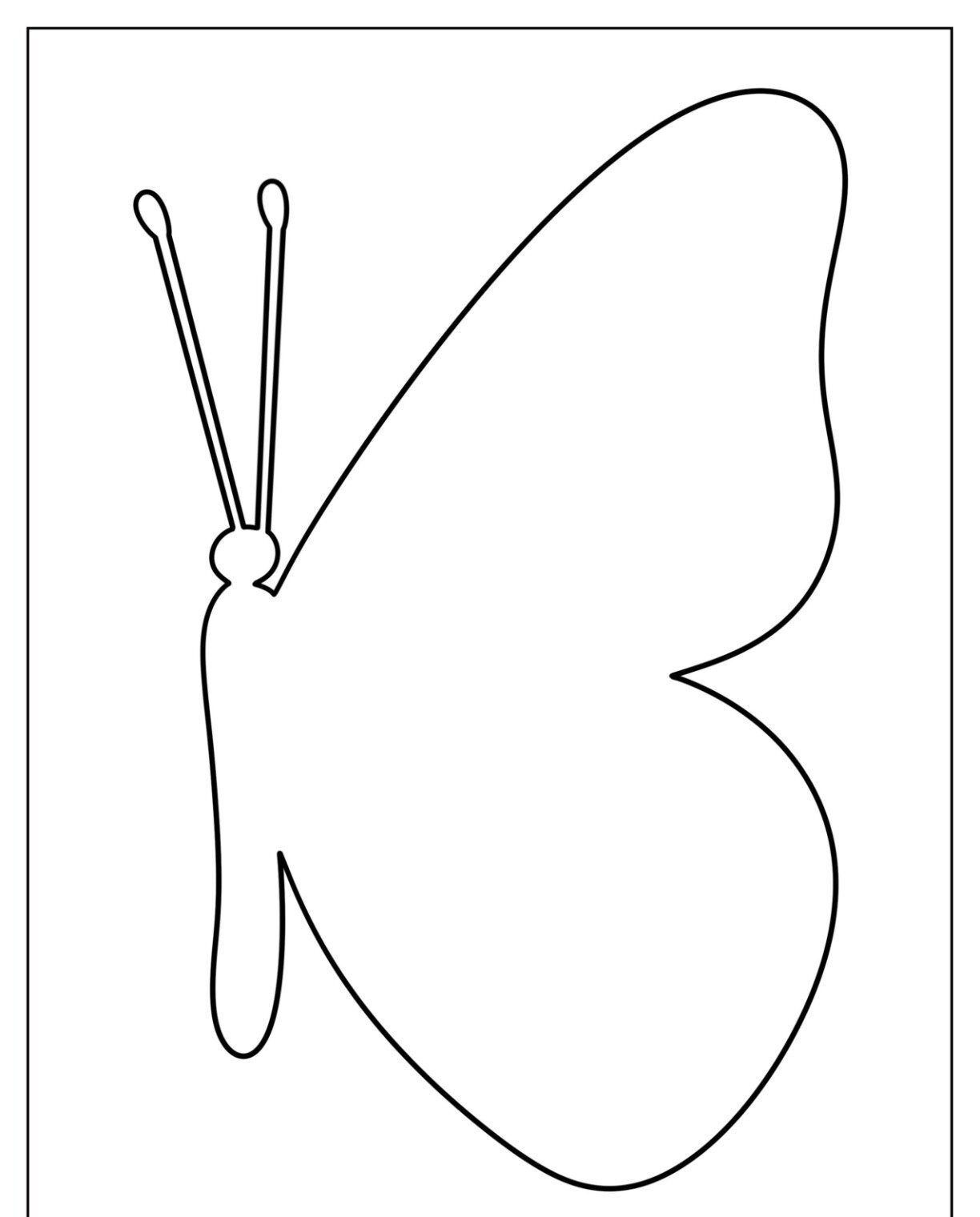 Molde de Borboleta Simples para Imprimir em Fundo Branco