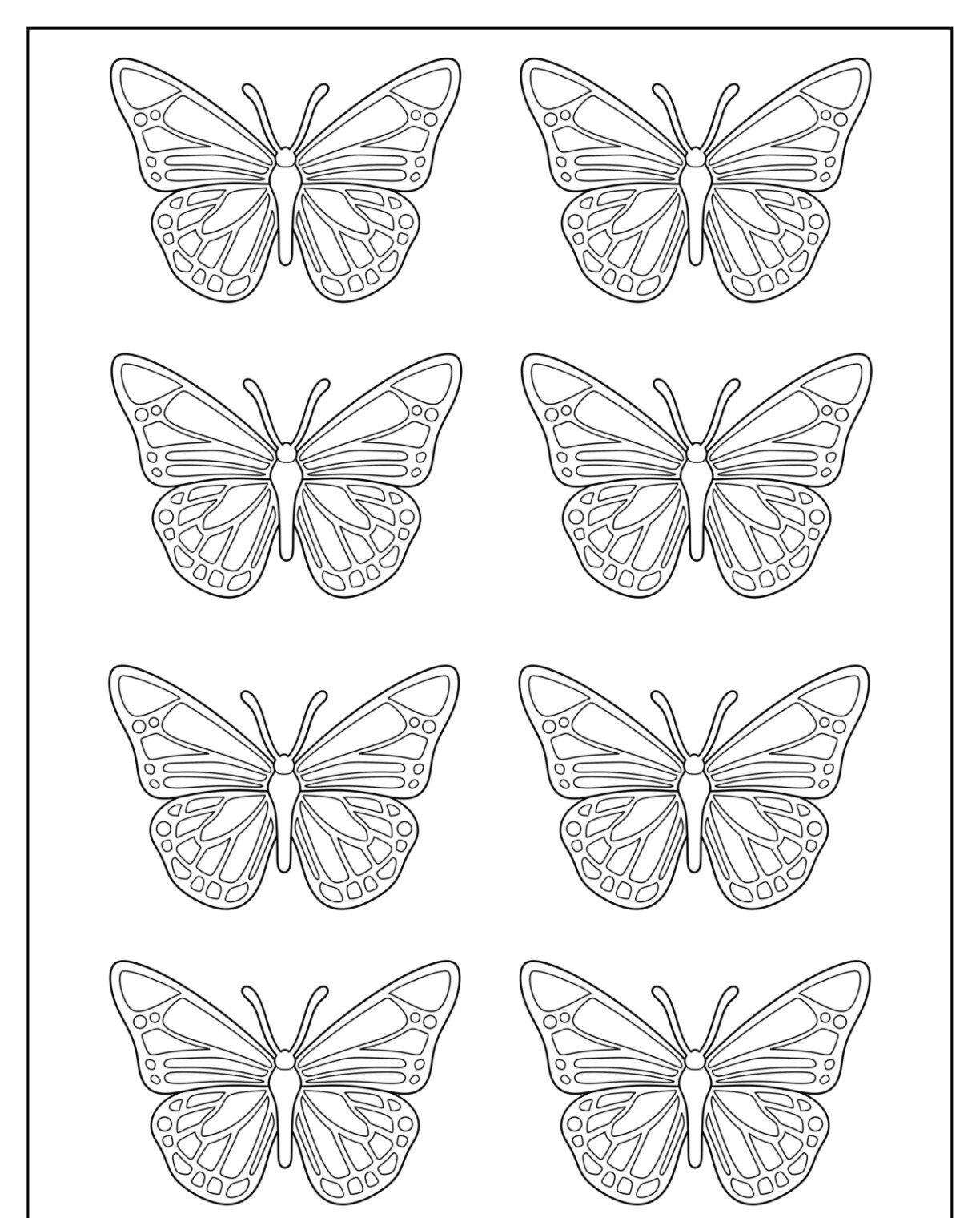 Molde de Borboletas Elegantes para Imprimir - Atividades Criativas