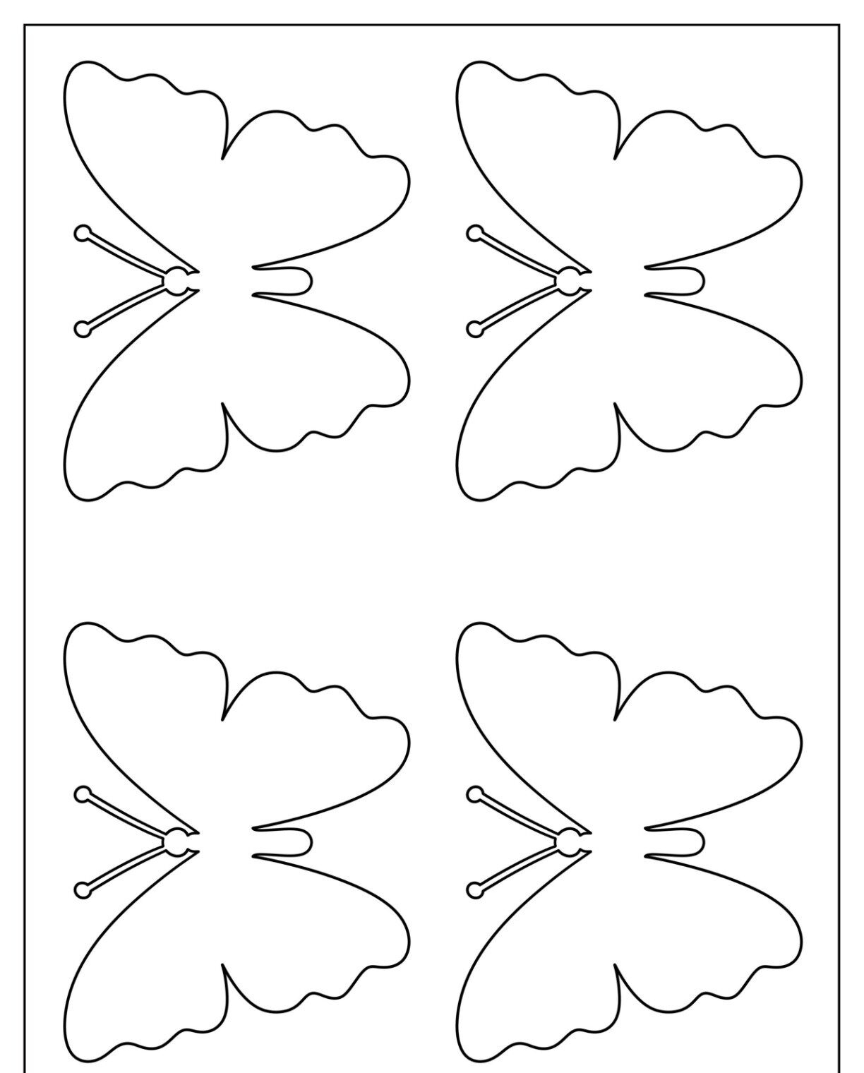Molde de Borboletas para Imprimir: Atividades de Recorte e Coloração