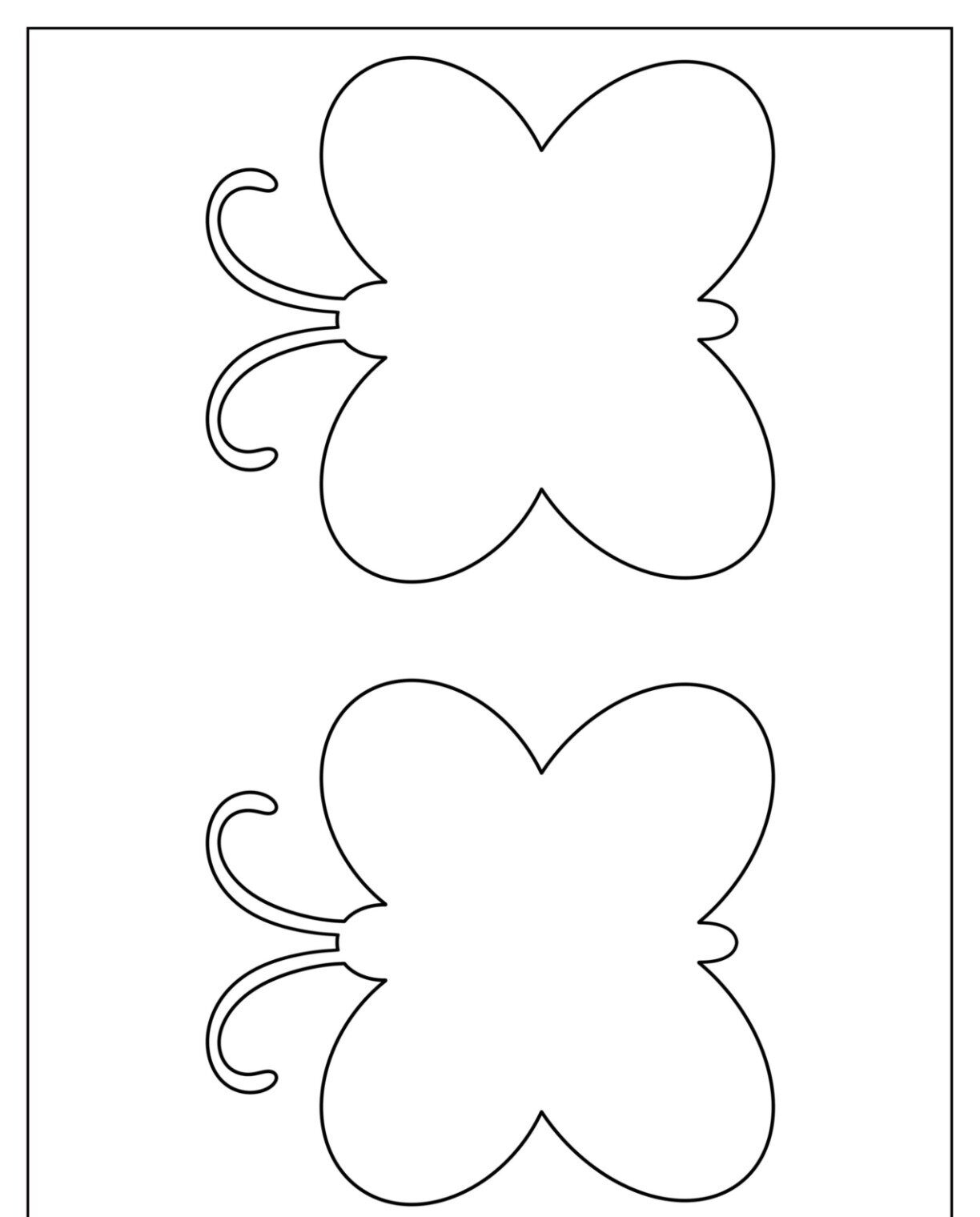 Molde de Borboletas para Imprimir em Estilo Cartoon