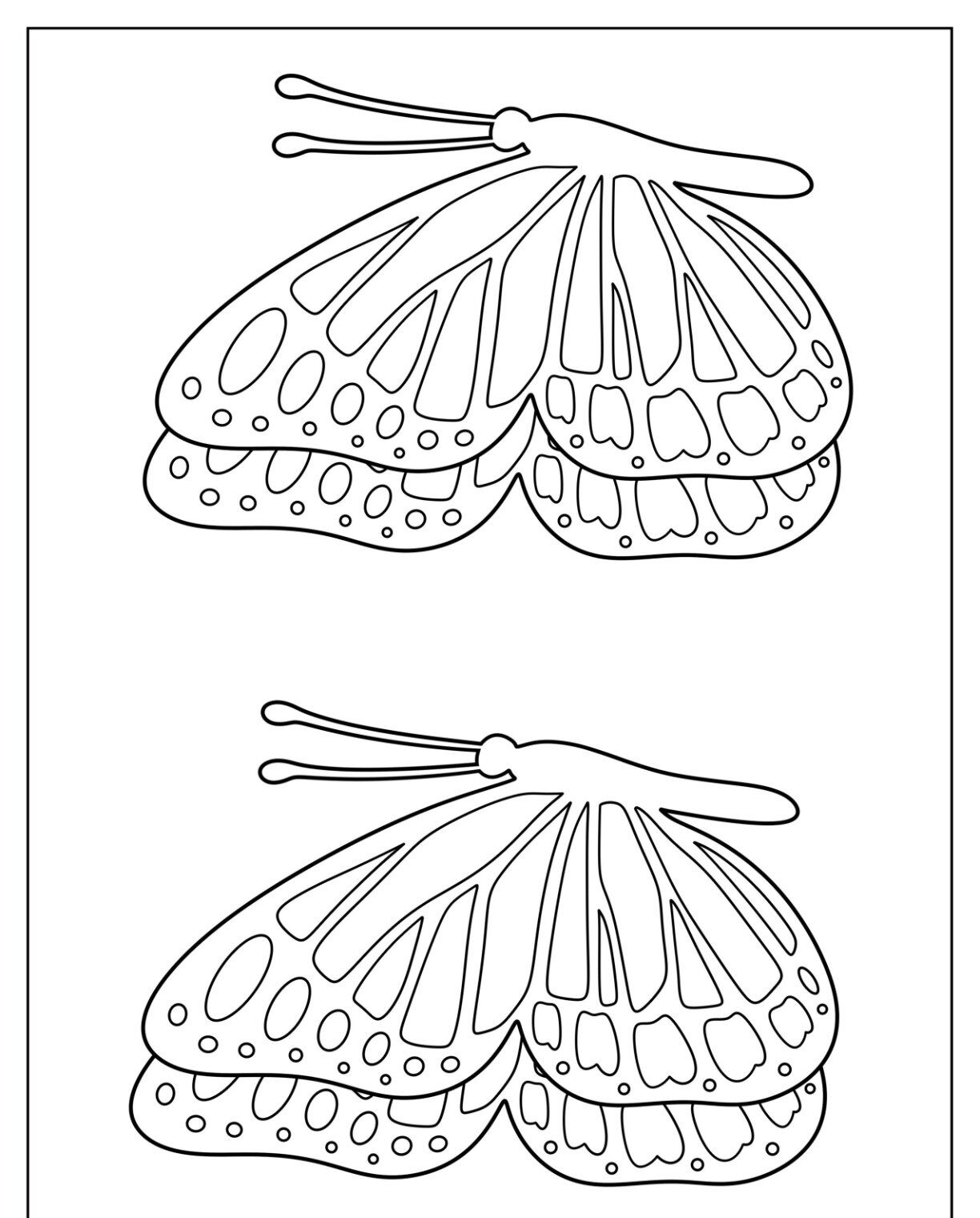 Molde de Borboletas para Imprimir em Preto e Branco