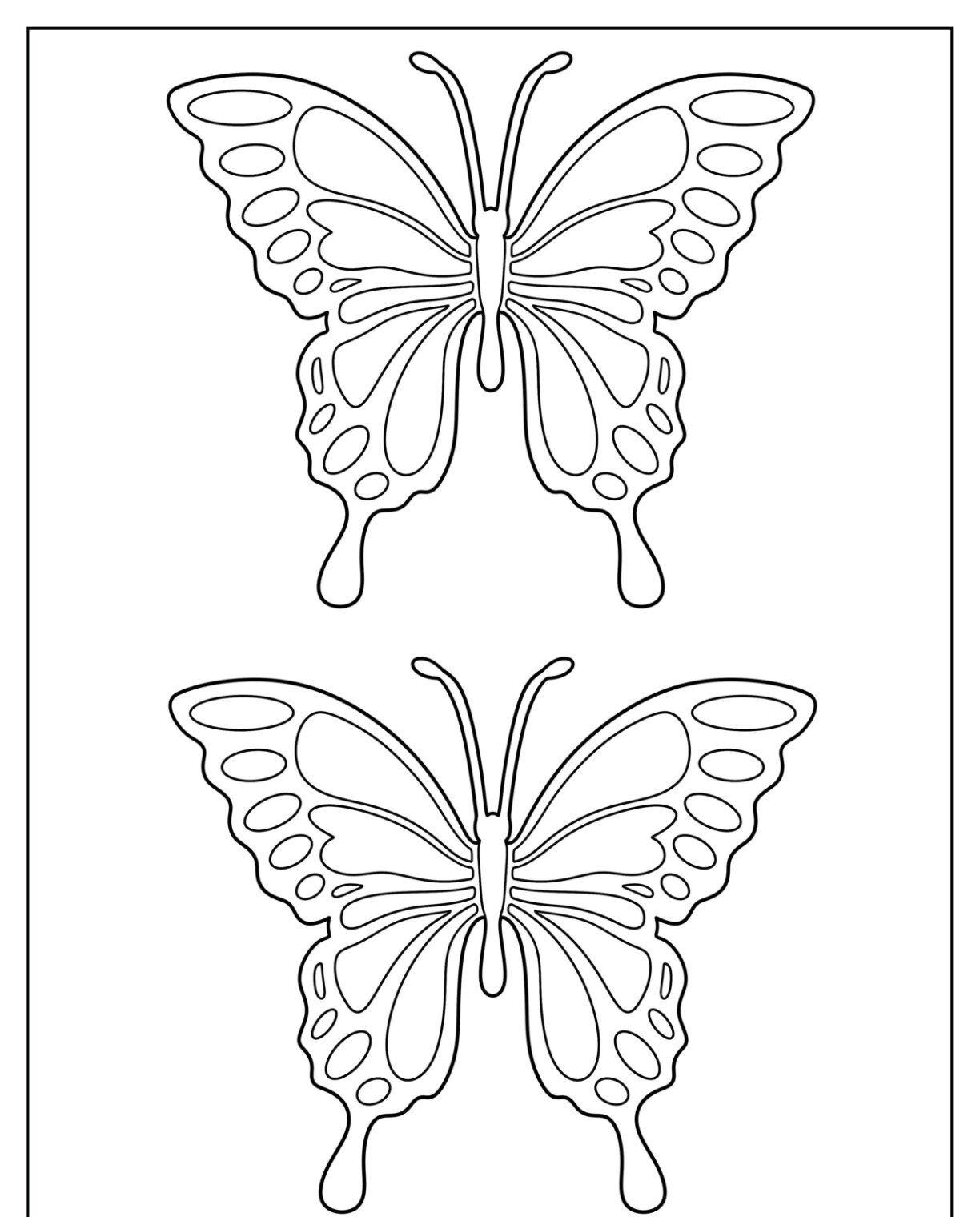 Molde de Borboletas Realistas para Imprimir em Papel A4